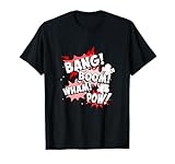 Rojo Color Bang Boom Wham Pow! Gráfico Rojo Camiseta