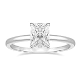 EAMTI 2CT 925 Sterling Silver Engagement Rings Radiant Cut Solitaire Cubic Zirconia CZ Wedding Promise Rings for Her Wedding Bands for Women Size 8