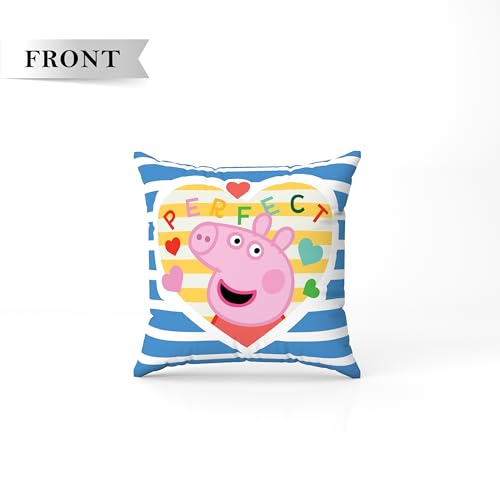 Image of Sassoon Peppa Pig Reversible Cartoon Printed Cushion Cover, Blue (Pack of 1)