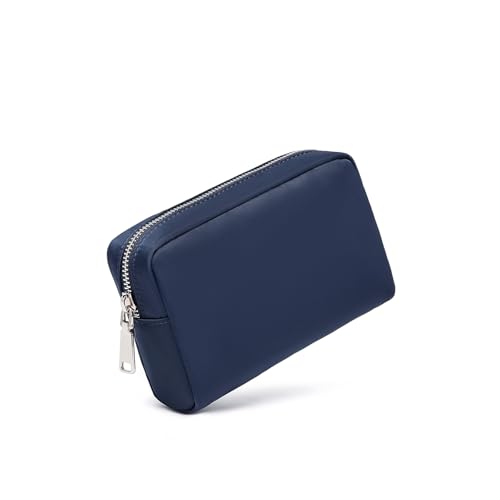 Waterproof Makeup Bag Large Capacity Women's Classic Black Wash Bag Adjustable Partition Wash Bag Brush and Cosmetic Carrying Bag… (Navy Blue)