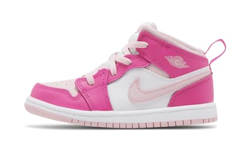 Toddler Jordan 1 Mid White/Medium Soft Pink (FD8782 116) TD 'Fierce Pink' - Size 5c