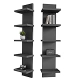 GHYKL 5 Tier Wall Shelf Unit, Black Versatile Lack Wall Shelf, Display Floating Shelves for Bedroom Bathroom Home Decor Organizer