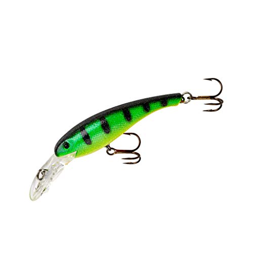 Cotton Cordell Wally Diver Walleye Crankbait Fishing Lure, Accessories for Freshwater Fishing, 2 1/2", 1/4 oz, Sparkle Fire Tiger