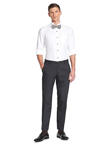 Image of Arrow Men's Solid Full Sleeve Slim Fit Cutaway Collar Cotton Formal Shirt (ARADOSH1381 Contrast White 42)