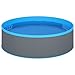Produktbild vidaXL Planschbecken Oberirdisch Swimming Pool Schwimmbecken Schwimmbad Familienpool Aufstellpool Swimmingpool 350x90cm Grau PVC Stahl