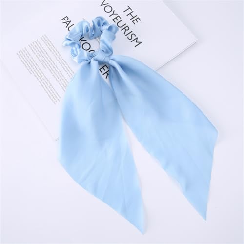 Pack de 6 Broches para el cabello en azul claro con lazo de satén para niñas y mujeres miniatura 4
