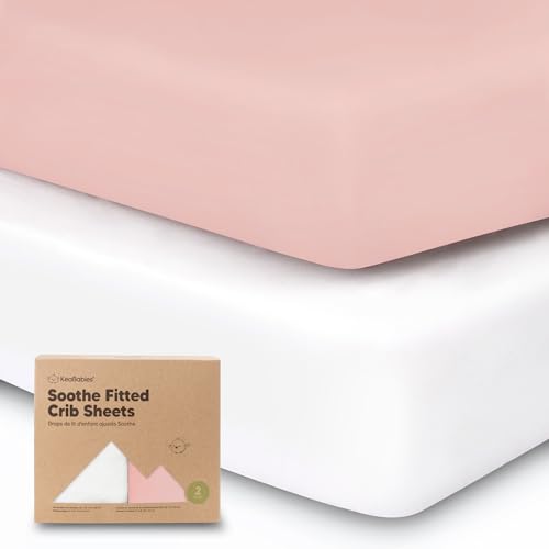 2-Pack Organic Crib Sheets for Boys, Girls - Jersey Fitted Crib Sheet, Baby Crib Sheets Neutral, Crib Mattress Sheet, Cotton Crib Sheets, Breathable Crib Sheet, Baby Mattress Sheets (Rose)