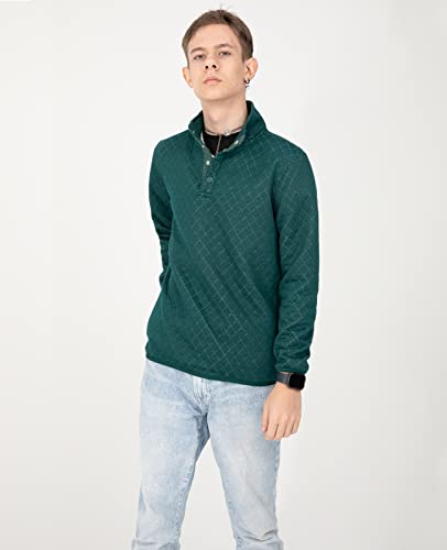 Image of ZENTHACE Kids Ultra Soft Quilted 1 /4 Snap Fleece Pullover Sweatshirt Jacket Long Sleeve Mountain Outdoor Shirt
