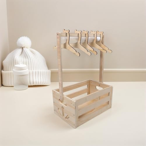 Grosse capacité de rangement pour chambre de bébé grâce au panier suspendu en bois - 7