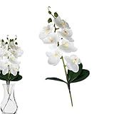 fiori finti realistici,decorazione vaso con orchidea finta phalaenopsis a 3 foglie - piante artificiali fiori sintetici | per casa, soggiorno, camera da , bagno, stile rustico, esterno, matrimonio, fe