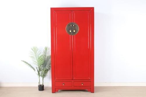 Yajutang Chinesischer Schrank aus Massivholz – Dunkelrot – Handgefertigt