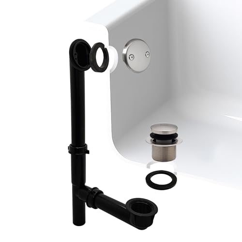 Pot de vidage tubulaire 1-1/2 en laiton poli noir Westbrass 593144-01 pour évacuation - 4