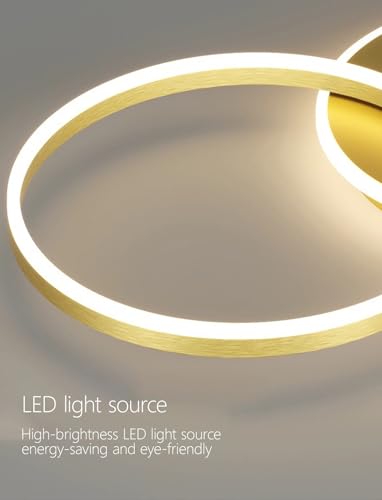 Plafonnier LED variable or 72W de 98cm pour illuminer le salon - 6