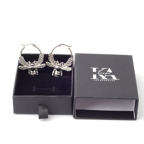 Bee Earrings for Women Sterling Silver Hoop Earrings, Waterproof Hypoallergenic Jewelry, Tarnish-Free Stainless Steel, Cute Nature-Inspired Gift for Her2