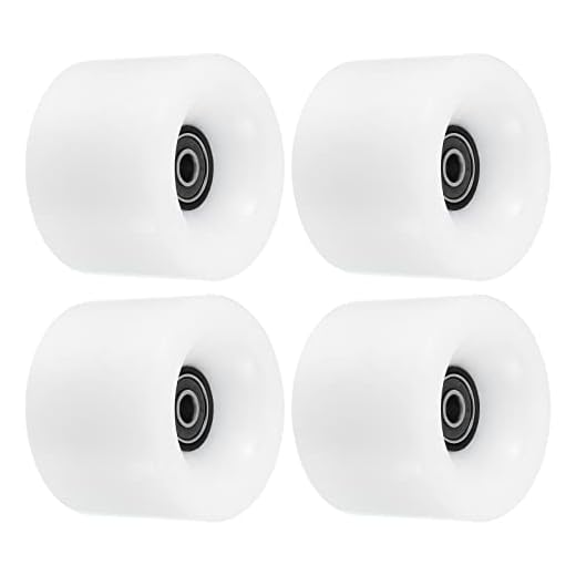 PATIKIL 70mm 78A Longboard Wheels with Black ABEC-9 Bearings, 4 Pack Soft Cruiser Wheels Street Wheels for Skateboards Skateboard Wheel PU, White