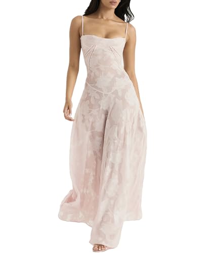 Image of ECDAHICC Women's Summer Boho Cowl Neck Floral Cocktail Party Maxi Dresses High Waist Ruffled Beach Sundress