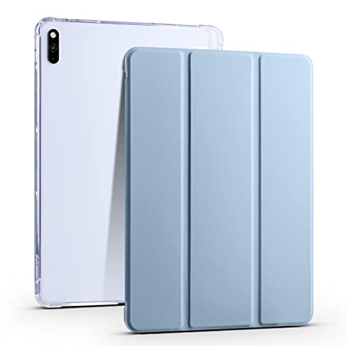 Fundas para tabletas Compatible con Huawei MatePad 10.4 (2022/2021), funda protectora delgada y ligera, funda inteligente a prueba de golpes con carcasa trasera transparente con portalápices, encendid