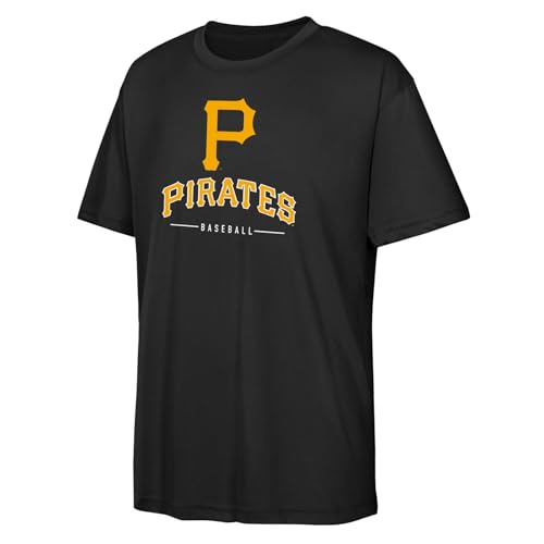 MLB Kids Youth 4-20 Official Team Spirit Premier T-Shirt (US, Numeric, 10, 12, Regular, Pittsburgh Pirates - Black)