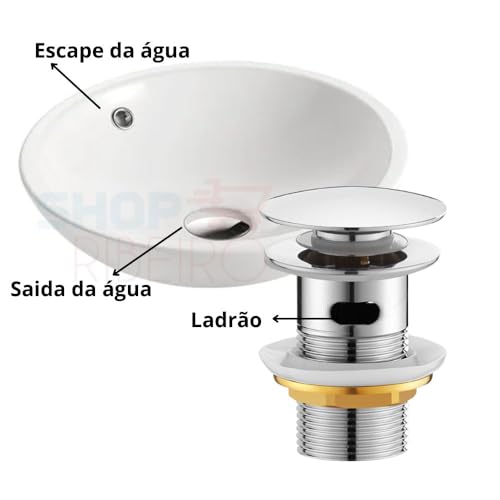 Deck Casa - Kit 2 Válvula Click 1 1/4 Metal Inox Cuba Pia Lavatorio Com Ladrão