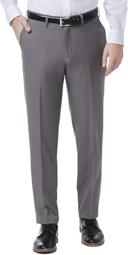 Style Spot Mens Everpress Trouser Formal Pants Premium Material Regular Fit Ideal for Casual Wear (Grey Silver, 34W - 31L)