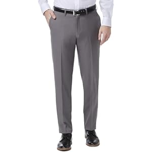 Inspire Me Men Casual Works Pant Formal Classic Trouser Zip Fastening with Hook & Bar
