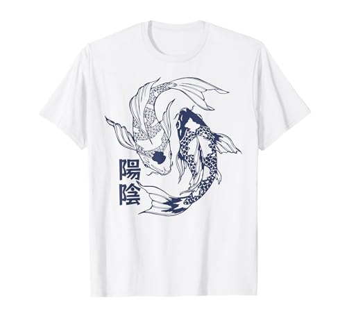Koi Carp Fish Japón Kanji Japonés Retro Estética Arte Asiático Camiseta