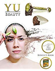 Jade Roller and Gua Sha Face Tool Massage Set | Dual Quartz Stone Facial Chi Massager By Yu Beauty
