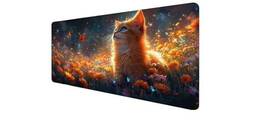 Tapis souris gaming antidérapant grand format avec bords cousus