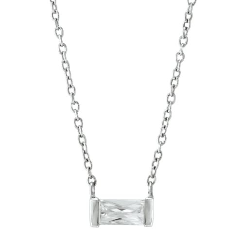 Silpada 'Baguette Touch' Cubic Zirconia Necklace In Sterling Silver, 16" + 2" #TOP18