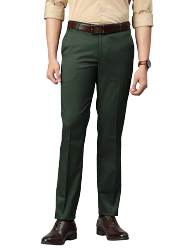 Image of Majestic Man Men's Slim Fit Solid Formal Trousers | Button and Zip | Side, Back Pockets | Italian Design | Office Wear /Executive Wear /Corporate Events /Business Meetings /Suit Pants