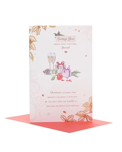 Romantische kerstkaart- Traditionele kerstkaart met Lovley Vers-kerstkaart voor haar- kerstkaart voor hem- kerstcadeaukaart