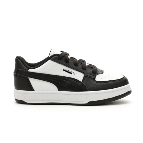PUMA Caven Sneaker, White Black Black, 3.5 US Unisex Little Kid