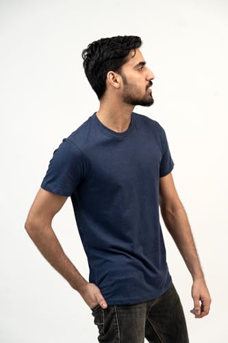 Image of Crew Neck Cotton Tshirt for Men Stylish and Comfortable Men Tshirt Breathable Solid t-Shirts Casual Formal Gym Fashion Essentials Versatile Full Sleeve Polo Trendy wardrobes Outfits