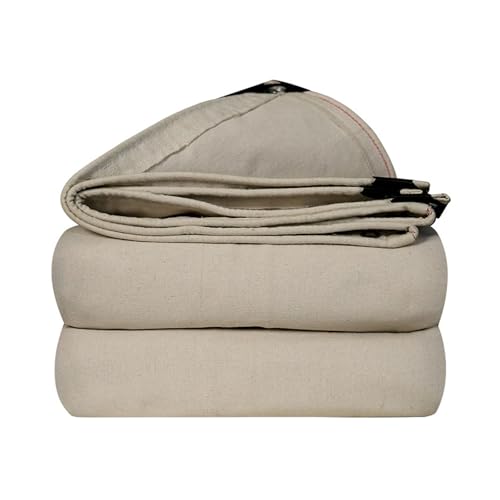 Lona Lonas Blancas 500g/m² Resistente Al Agua con Ojales Lona Multiusos para Exteriores para Camping, Toldo, Cubierta De Equipo(5X6M)