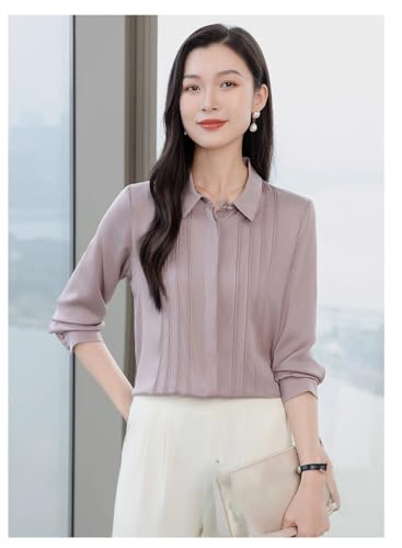 Aoleaky Elegant Long Sleeve Chiffon Shirt: Sophisticated Office & Travel2