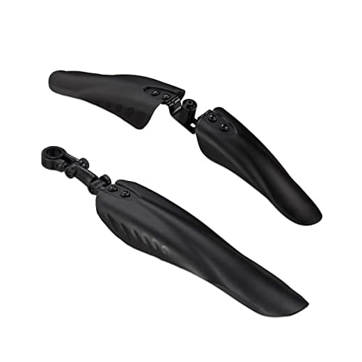 Relaxdays Schutzblech Set, Spritzschutz für vorn & hinten, universal, für Fahrräder mit 24-28 Zoll, Mudguard, schwarz