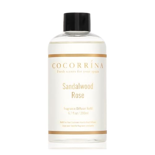 Image of COCORRINA Refill - Sandalwood Rose 6.7 Fl.oz Reed Diffuser Refill with 8 Sticks