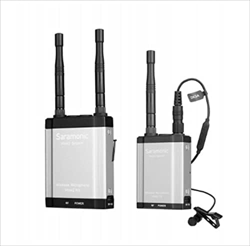 Saramonic Sistema de micrófono Lavalier inalámbrico de 2.4 GHz con IFB Talkback, receptor de montaje de cámara de doble canal, DK3 Lav, estuche