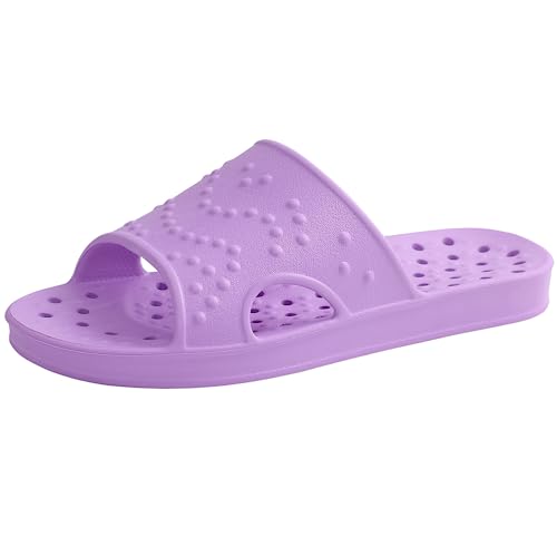 Image of shevalues Shower Shoes for Women Men with Arch Support Quick Drying Pool Slides Lightweight Beach Sandals with Drain Holes