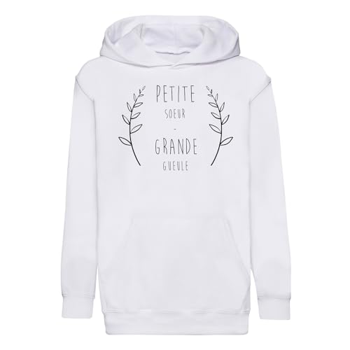 Hoodie enfant Petite Soeur Grande Gueule en coton peigné premium durable