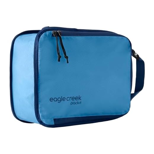 Eagle Creek Pack-It Isolate Compression Cube - Lightweight Compression Cube for Optimizing Luggage Space - Easy-Grab Zipper - Convenient Top Handle - Recycled Materials - Small - Blue Dawn