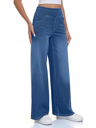 SeSe Code Wide Leg Jeans Woman High Waist Elastic Baggy Denim Pants with 4 Pockets Trendy Jeans for Women 20252