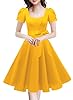 GOOBGS Women's 1950s Vintage Puff Sleeves Cocktail... #1