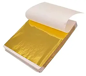 SGLS Imitation Gold Leaf (66 Size) for Tanjore Painting, Mysore Painting, Art and Crafts, Home Decoration, etc (35 Gold Leaf)