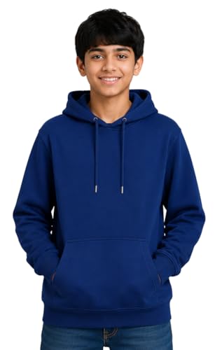 Image of Boy's Cotton Fleece Hooded Sweatshirt with Kangaroo Pocket