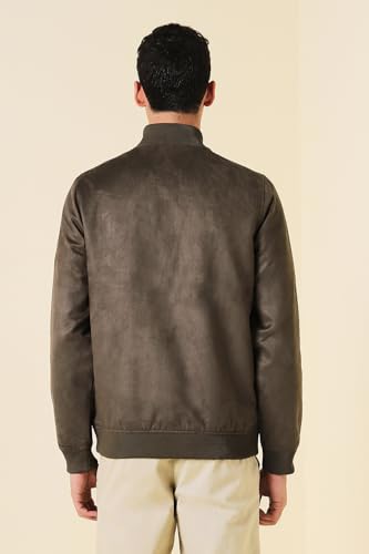Image of Allen Solly Men's Polyester Modern Stand Up Collar Casual Jacket, Standard Length