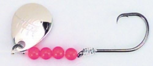 Pata de oso fnch-2Flicker snelled gancho Círculo tamaño 2 Níquel Spinner