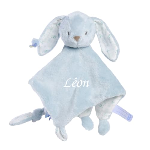 Doudou personnalisé Lapin vert 25 cm