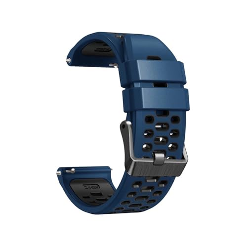EMAIGlPO Correa de silicona de 24mm apta for Suunto 9 Baro 7 D5 Spartan Sport pulsera HR reloj pulsera transpirable pulsera reloj(Midnight blue black,For suunto 9 baro)
