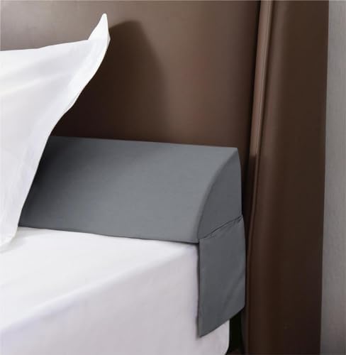 Vekkia Queen Bed Wedge Pillow for Headboard/Headboard Pillow/Bed Gap Filler/Pillow Wedge for Bed,Close Gaps (0-3.5") Between Mattress and Headboard(Gray 60"x6.5"x4.5")